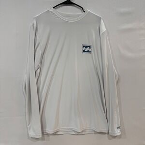 Billabong Surf Shirt Men's Size XL White Long Sleeve Rash Guard UPF 50 Loose Fit